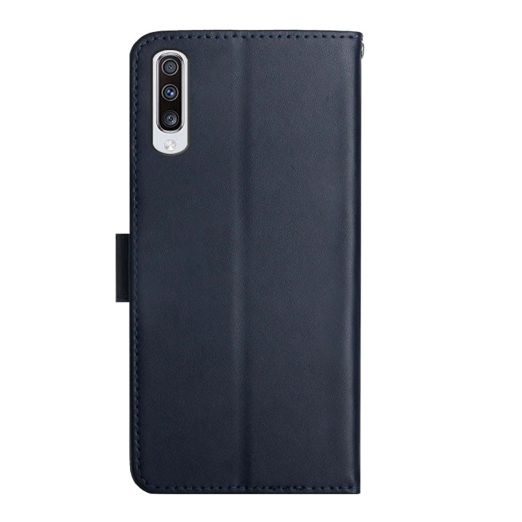 For Samsung Galaxy A50 Genuine Leather Fingerprint-proof Horizontal Flip Phone Case(Blue) - Galaxy Phone Cases by buy2fix | Online Shopping UK | buy2fix