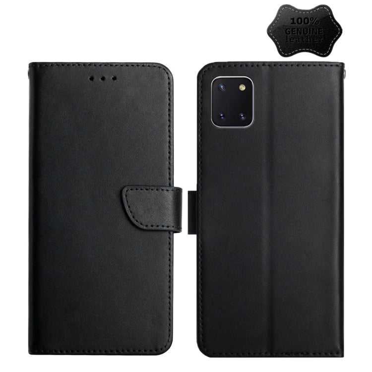 For Samsung Galaxy A81 Genuine Leather Fingerprint-proof Horizontal Flip Phone Case(Black) - Galaxy Phone Cases by buy2fix | Online Shopping UK | buy2fix
