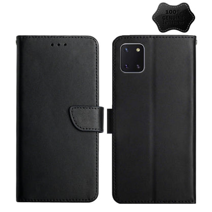 For Samsung Galaxy A81 Genuine Leather Fingerprint-proof Horizontal Flip Phone Case(Black) - Galaxy Phone Cases by buy2fix | Online Shopping UK | buy2fix