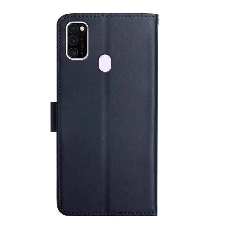 For Samsung Galaxy M21 / M30s Genuine Leather Fingerprint-proof Horizontal Flip Phone Case(Blue) - Galaxy Phone Cases by buy2fix | Online Shopping UK | buy2fix
