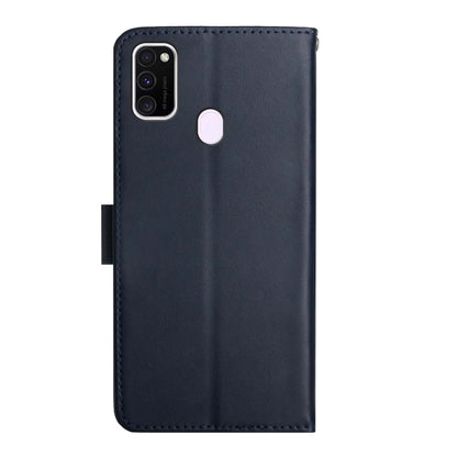 For Samsung Galaxy M21 / M30s Genuine Leather Fingerprint-proof Horizontal Flip Phone Case(Blue) - Galaxy Phone Cases by buy2fix | Online Shopping UK | buy2fix