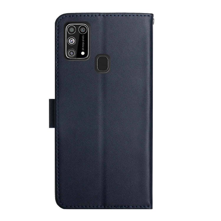 For Samsung Galaxy M31 Genuine Leather Fingerprint-proof Horizontal Flip Phone Case(Blue) - Galaxy Phone Cases by buy2fix | Online Shopping UK | buy2fix