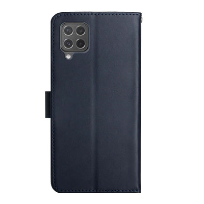 For Samsung Galaxy M62 Genuine Leather Fingerprint-proof Horizontal Flip Phone Case(Blue) - Galaxy Phone Cases by buy2fix | Online Shopping UK | buy2fix
