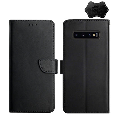 For Samsung Galaxy S10 Genuine Leather Fingerprint-proof Horizontal Flip Phone Case(Black) - Galaxy Phone Cases by buy2fix | Online Shopping UK | buy2fix
