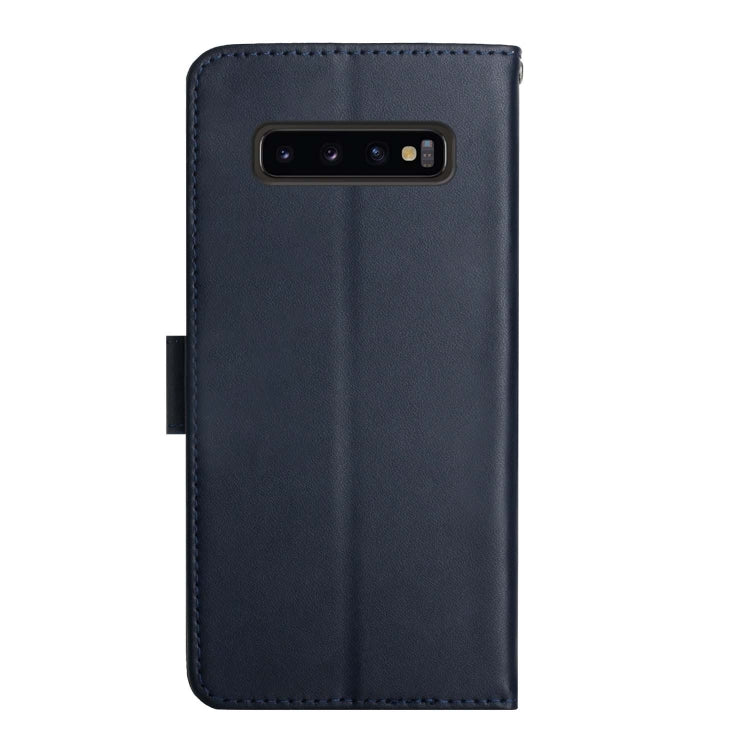 For Samsung Galaxy S10 Genuine Leather Fingerprint-proof Horizontal Flip Phone Case(Blue) - Galaxy Phone Cases by buy2fix | Online Shopping UK | buy2fix