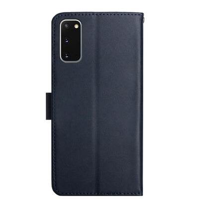 For Samsung Galaxy S20 Genuine Leather Fingerprint-proof Horizontal Flip Phone Case(Blue) - Galaxy Phone Cases by buy2fix | Online Shopping UK | buy2fix
