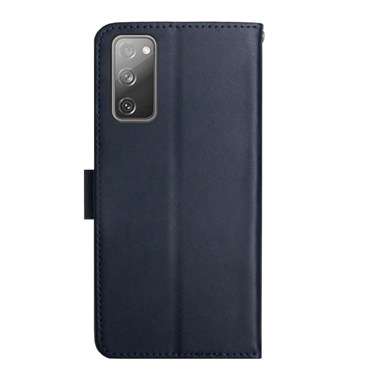 For Samsung Galaxy S20 FE Genuine Leather Fingerprint-proof Horizontal Flip Phone Case(Blue) - Galaxy S20 FE Cases by buy2fix | Online Shopping UK | buy2fix