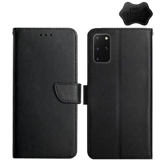 For Samsung Galaxy S20+ Genuine Leather Fingerprint-proof Horizontal Flip Phone Case(Black) - Galaxy Phone Cases by buy2fix | Online Shopping UK | buy2fix