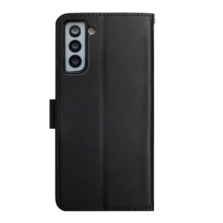 For Samsung Galaxy S21+ 5G Genuine Leather Fingerprint-proof Horizontal Flip Phone Case(Black) - Galaxy S21+ 5G Cases by buy2fix | Online Shopping UK | buy2fix