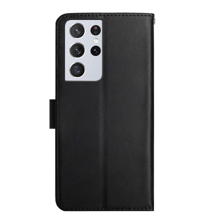 For Samsung Galaxy S21 Ultra 5G Genuine Leather Fingerprint-proof Horizontal Flip Phone Case(Black) - Galaxy S21 Ultra 5G Cases by buy2fix | Online Shopping UK | buy2fix