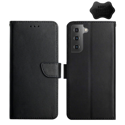 For Samsung Galaxy S22 5G Genuine Leather Fingerprint-proof Horizontal Flip Phone Case(Black) - Galaxy S22 5G Cases by buy2fix | Online Shopping UK | buy2fix