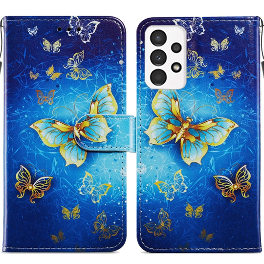 For Samsung Galaxy A13 4G Painted Pattern Horizontal Flip Leather Phone Case(Butterfly)
