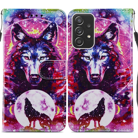 For Samsung Galaxy A23 Painted Pattern Horizontal Flip Leather Phone Case(Wolf Totem)