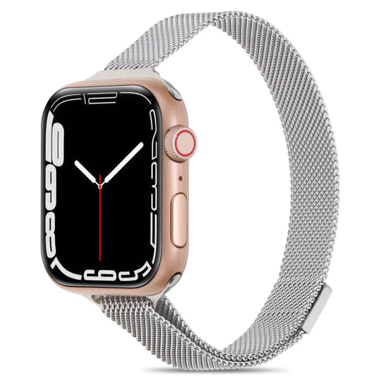 Milanese Small Waist Watch Band For Apple Watch Ultra 49mm&Watch Ultra 2 49mm / Series 9&8&7 45mm / SE 3&SE 2&6&SE&5&4 44mm / 3&2&1 42mm(Silver)