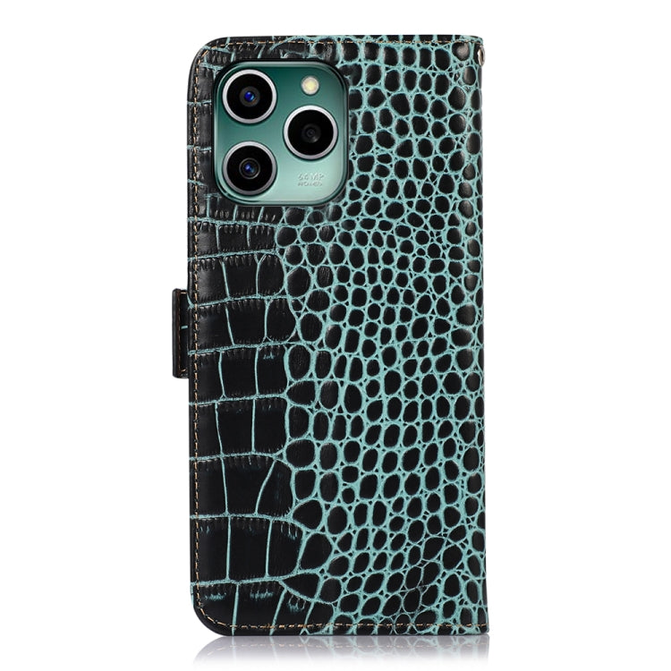 For Honor 60 SE Crocodile Top Layer Cowhide Leather Phone Case(Green) - Honor Cases by buy2fix | Online Shopping UK | buy2fix