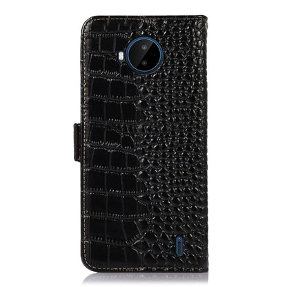 For Nokia C20 Plus Crocodile Top Layer Cowhide Leather Phone Case(Black) - Nokia Cases by buy2fix | Online Shopping UK | buy2fix