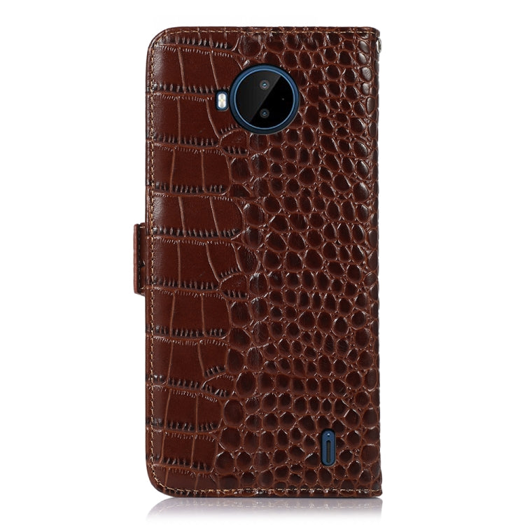 For Nokia C20 Plus Crocodile Top Layer Cowhide Leather Phone Case(Brown) - Nokia Cases by buy2fix | Online Shopping UK | buy2fix