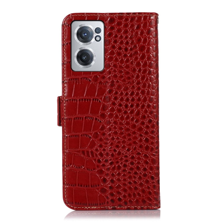 For OnePlus Nord CE 2 5G Crocodile Top Layer Cowhide Leather Phone Case(Red) - OnePlus Cases by buy2fix | Online Shopping UK | buy2fix