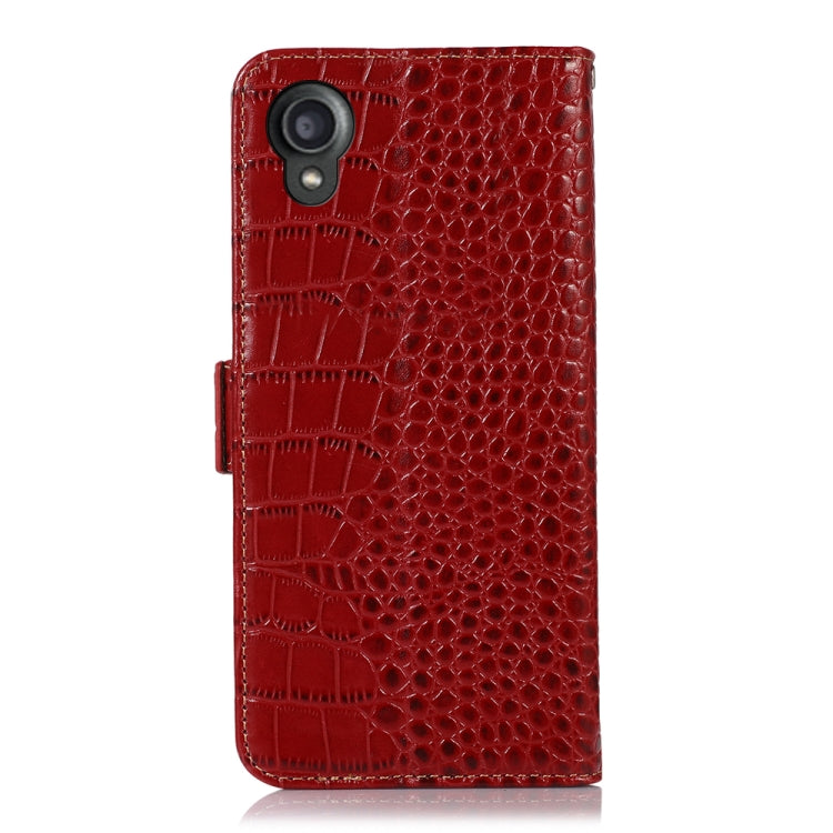 For Kyocera Digno BX2 Crocodile Top Layer Cowhide Leather Phone Case(Red) - More Brand by buy2fix | Online Shopping UK | buy2fix