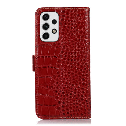 For Samsung Galaxy A33 5G Crocodile Top Layer Cowhide Leather Phone Case(Red) - Galaxy Phone Cases by buy2fix | Online Shopping UK | buy2fix