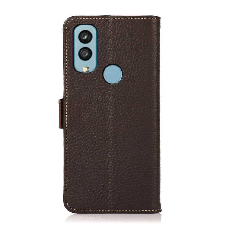 For Kyocera Android One S9 KHAZNEH Side-Magnetic Litchi Genuine Leather RFID Phone Case(Brown) - More Brand by buy2fix | Online Shopping UK | buy2fix