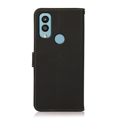 For Kyocera Android One S9 KHAZNEH Custer Genuine Leather RFID Phone Case(Black) - More Brand by buy2fix | Online Shopping UK | buy2fix
