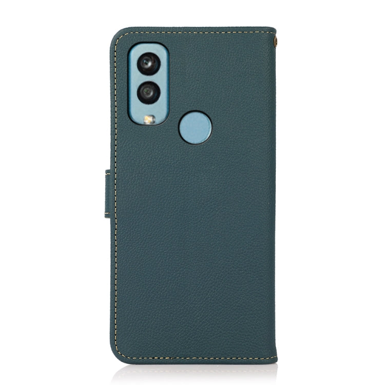 For Kyocera Android One S9 KHAZNEH Custer Genuine Leather RFID Phone Case(Green) - More Brand by buy2fix | Online Shopping UK | buy2fix