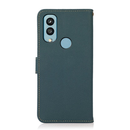 For Kyocera Android One S9 KHAZNEH Custer Genuine Leather RFID Phone Case(Green) - More Brand by buy2fix | Online Shopping UK | buy2fix
