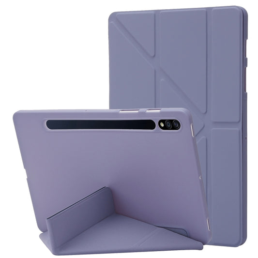 For Samsung Galaxy Tab S8 / S7 Deformation Silicone Leather Tablet Case(Purple) by buy2fix
