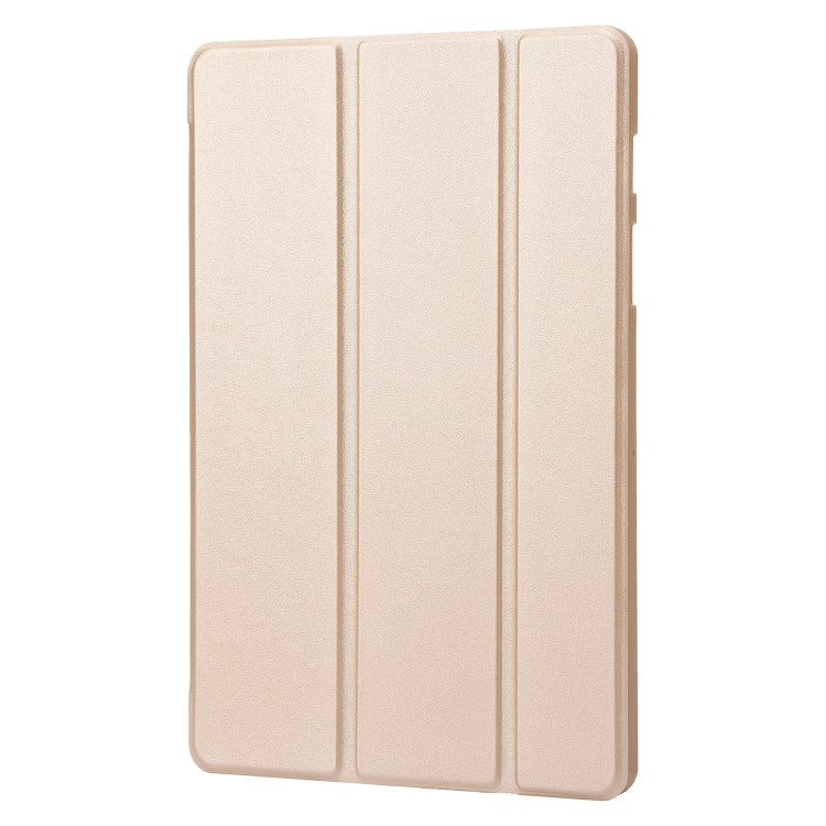 For Samsung Galaxy Tab S8 / S7 3-Fold Holder Silicone Leather Tablet Case(Gold) by buy2fix
