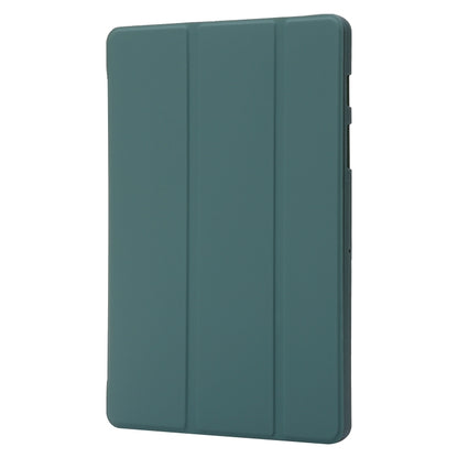 For Samsung Galaxy Tab S8+ / S7+ 3-Fold Holder Silicone Leather Tablet Case(Dark Green) by buy2fix