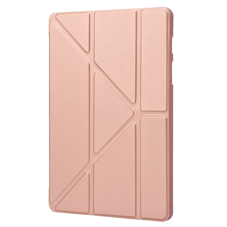 For Samsung Galaxy Tab S8+ / S7+ Deformation Silicone Leather Tablet Case(Rose Gold) by buy2fix