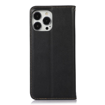 For iPhone 13 Pro KHAZNEH Nappa Top Layer Cowhide Leather Phone Case (Black) - iPhone 13 Pro Cases by buy2fix | Online Shopping UK | buy2fix