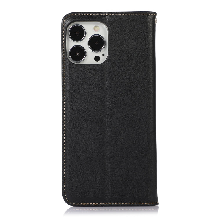 For iPhone 13 Pro Max KHAZNEH Nappa Top Layer Cowhide Leather Phone Case (Black) - iPhone 13 Pro Max Cases by buy2fix | Online Shopping UK | buy2fix