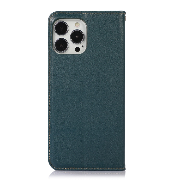 For iPhone 12 Pro Max KHAZNEH Nappa Top Layer Cowhide Leather Phone Case(Green) - iPhone 12 Pro Max Cases by buy2fix | Online Shopping UK | buy2fix
