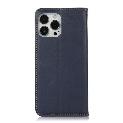 For iPhone 12 Pro Max KHAZNEH Nappa Top Layer Cowhide Leather Phone Case(Blue) - iPhone 12 Pro Max Cases by buy2fix | Online Shopping UK | buy2fix