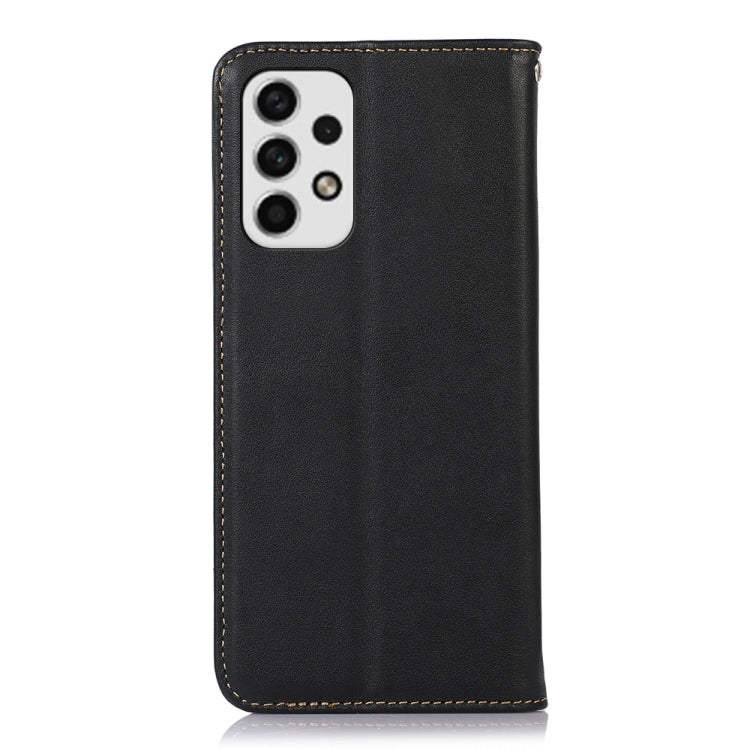 For Samsung Galaxy A23 4G KHAZNEH Nappa Top Layer Cowhide Leather Phone Case(Black) - Galaxy Phone Cases by buy2fix | Online Shopping UK | buy2fix