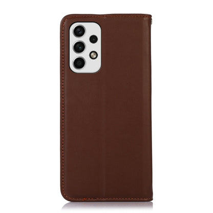 For Samsung Galaxy A23 4G KHAZNEH Nappa Top Layer Cowhide Leather Phone Case(Brown) - Galaxy Phone Cases by buy2fix | Online Shopping UK | buy2fix