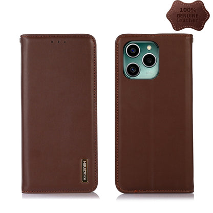 For Honor 60 SE KHAZNEH Nappa Top Layer Cowhide Leather Phone Case(Brown) - Honor Cases by buy2fix | Online Shopping UK | buy2fix