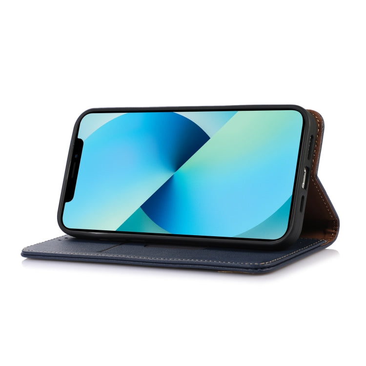 For Motorola Moto G22 KHAZNEH Nappa Top Layer Cowhide Leather Phone Case(Blue) - Motorola Cases by buy2fix | Online Shopping UK | buy2fix