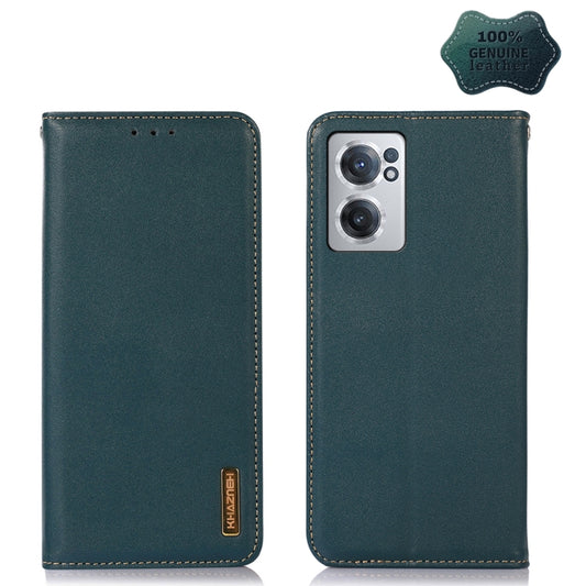 For OnePlus Nord CE 2 5G KHAZNEH Nappa Top Layer Cowhide Leather Phone Case(Green) - OnePlus Cases by buy2fix | Online Shopping UK | buy2fix