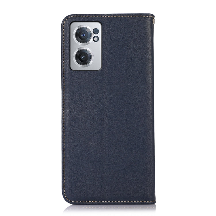 For OnePlus Nord CE 2 5G KHAZNEH Nappa Top Layer Cowhide Leather Phone Case(Blue) - OnePlus Cases by buy2fix | Online Shopping UK | buy2fix