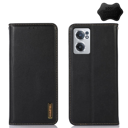 For OnePlus Nord CE 2 5G KHAZNEH Nappa Top Layer Cowhide Leather Phone Case(Black) - OnePlus Cases by buy2fix | Online Shopping UK | buy2fix