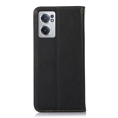 For OnePlus Nord CE 2 5G KHAZNEH Nappa Top Layer Cowhide Leather Phone Case(Black) - OnePlus Cases by buy2fix | Online Shopping UK | buy2fix