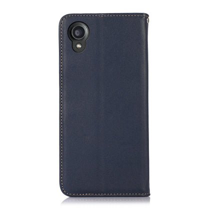 For Kyocera Digno BX2 KHAZNEH Nappa Top Layer Cowhide Leather Phone Case(Blue) - More Brand by buy2fix | Online Shopping UK | buy2fix