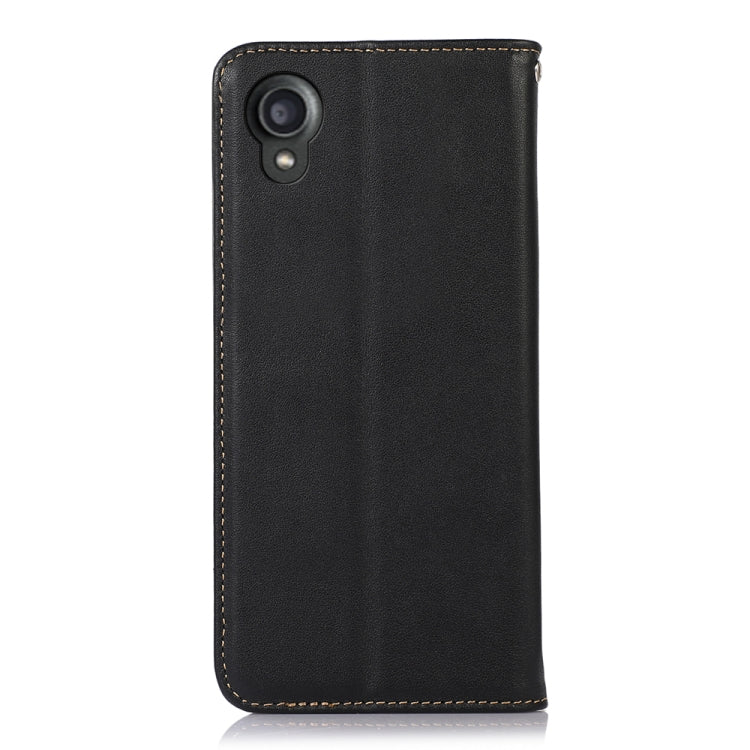 For Kyocera Digno BX2 KHAZNEH Nappa Top Layer Cowhide Leather Phone Case(Black) - More Brand by buy2fix | Online Shopping UK | buy2fix