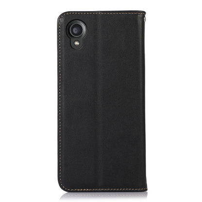 For Kyocera Digno BX2 KHAZNEH Nappa Top Layer Cowhide Leather Phone Case(Black) - More Brand by buy2fix | Online Shopping UK | buy2fix