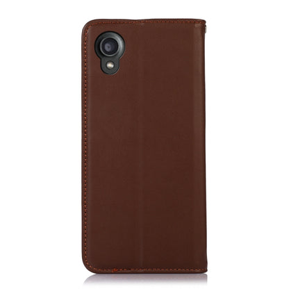 For Kyocera Digno BX2 KHAZNEH Nappa Top Layer Cowhide Leather Phone Case(Brown) - More Brand by buy2fix | Online Shopping UK | buy2fix