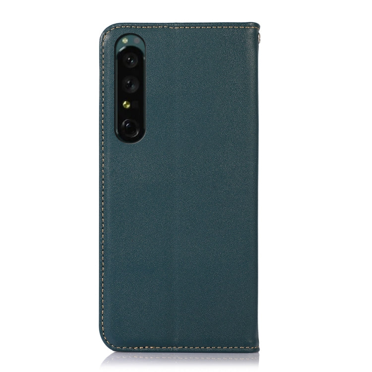 For Sony Xperia 1 IV KHAZNEH Nappa Top Layer Cowhide Leather Phone Case(Green) - Sony Cases by buy2fix | Online Shopping UK | buy2fix