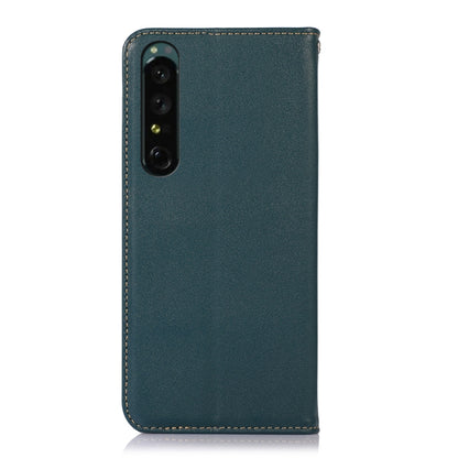 For Sony Xperia 1 IV KHAZNEH Nappa Top Layer Cowhide Leather Phone Case(Green) - Sony Cases by buy2fix | Online Shopping UK | buy2fix